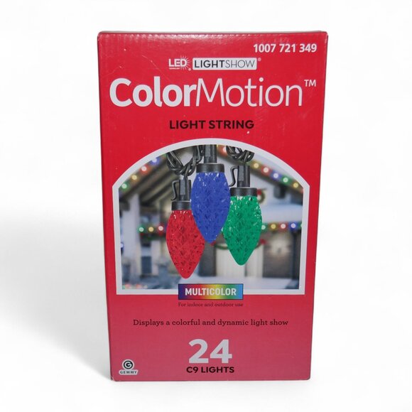 24 Count Color Motion C9 Lightshow Multicolor LED Christmas String Lights Gemmy - Picture 1 of 7